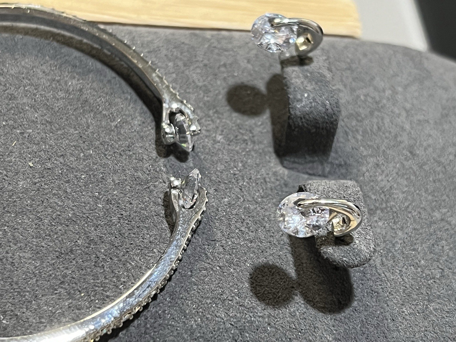 Givenchy Floating Crystal Hinged Cuff Bracelet Si… - image 12