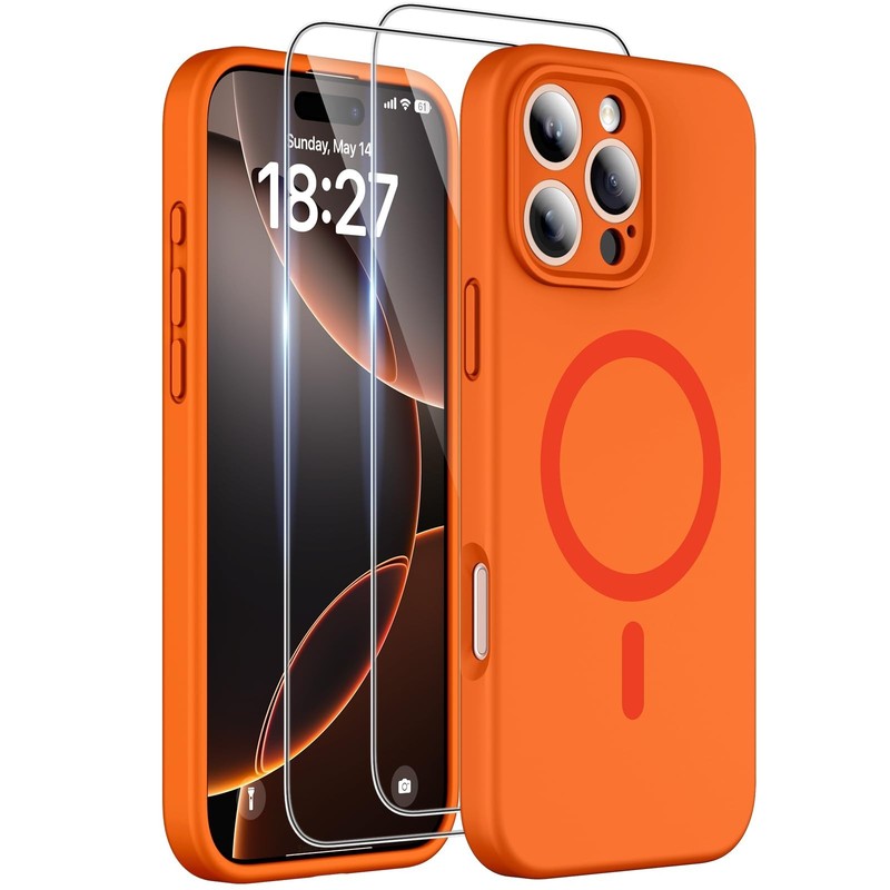 Magnetic for iPhone 16 Pro Max Case, Compatible with MagSafe orange