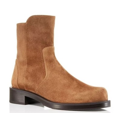 Stuart Weitzman 5050 Bold Zip Boots Womens 9.5 Brown Suede Luxury Designer New