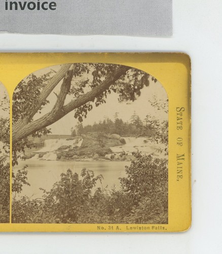 Lewiston Falls Lewiston ME Maine Stereoview c1870