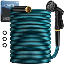 Garden Hose 100ft, Non-Expanding Water Hose Ultra Lightweight, Kink-Free, Stu...