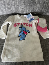 Primark Girls Lilo & Stitch Cream Knit Dress ...
