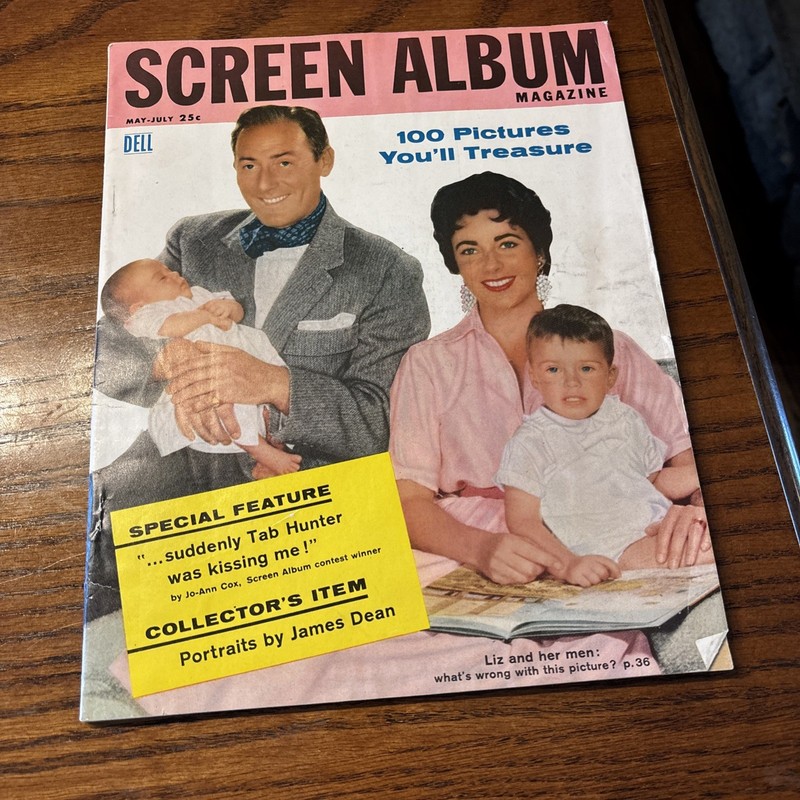1956 MAY SCREEN ALBUM MAGAZINE - LIZ TAYLOR MICHAEL WILDING COVER - E 15201