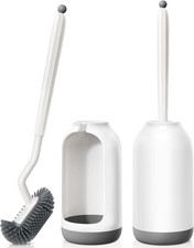 HAMITOR Toilet Bowl Brush Holder Set: 2Pack Deep Cleaning 2Pack, White