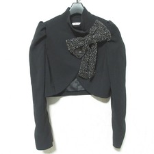 Alice Olivia Embellished Bow Cropped Jacket, Size S/P, Black Women USED