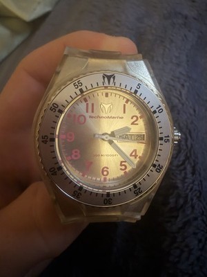 TechnoMarine day-date dive watch 1000ft 300m apnea-b7 fully working