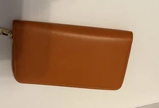 Large Wallet Burnt Orange Wristlet Zip Around Clutch Sz - 8” X 4.5” New