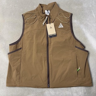 Nike ACG Vest Mens Small Brown Windbreaker Death Bloom HV0600-235 NEW