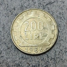ITALY 🇮🇹 200 LIRE COIN 1986
