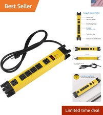Durable 6 Outlet Surge Protector with 25 FT Cord - 1200 Joules for Workshop Use