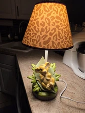 Vintage 1994 Lion King Simba Lamp W/Cheetah Print Shade Works-Great Condition