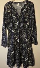 New Pact Organic Cotton Cafe Dress Long Sleeve Above Knee Draw String Waist Sz S