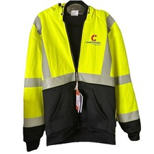 Portwest UB325 Hi-Vis Reflective Stripes Zip Winter Hoodie Thermal Fleece Size M