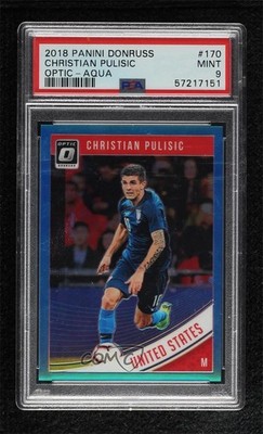 2018 Panini Donruss Optic Aqua Prizm /149 Christian Pulisic #170 PSA 9 MINT 0y42