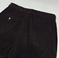 Vintage 1970s MW Brown Corduroy Flare Pants Talon Zipper Trousers 33x30 USA