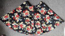 New Look Flare Black Floral Skirts for Women Size: 10 - Excellent condition