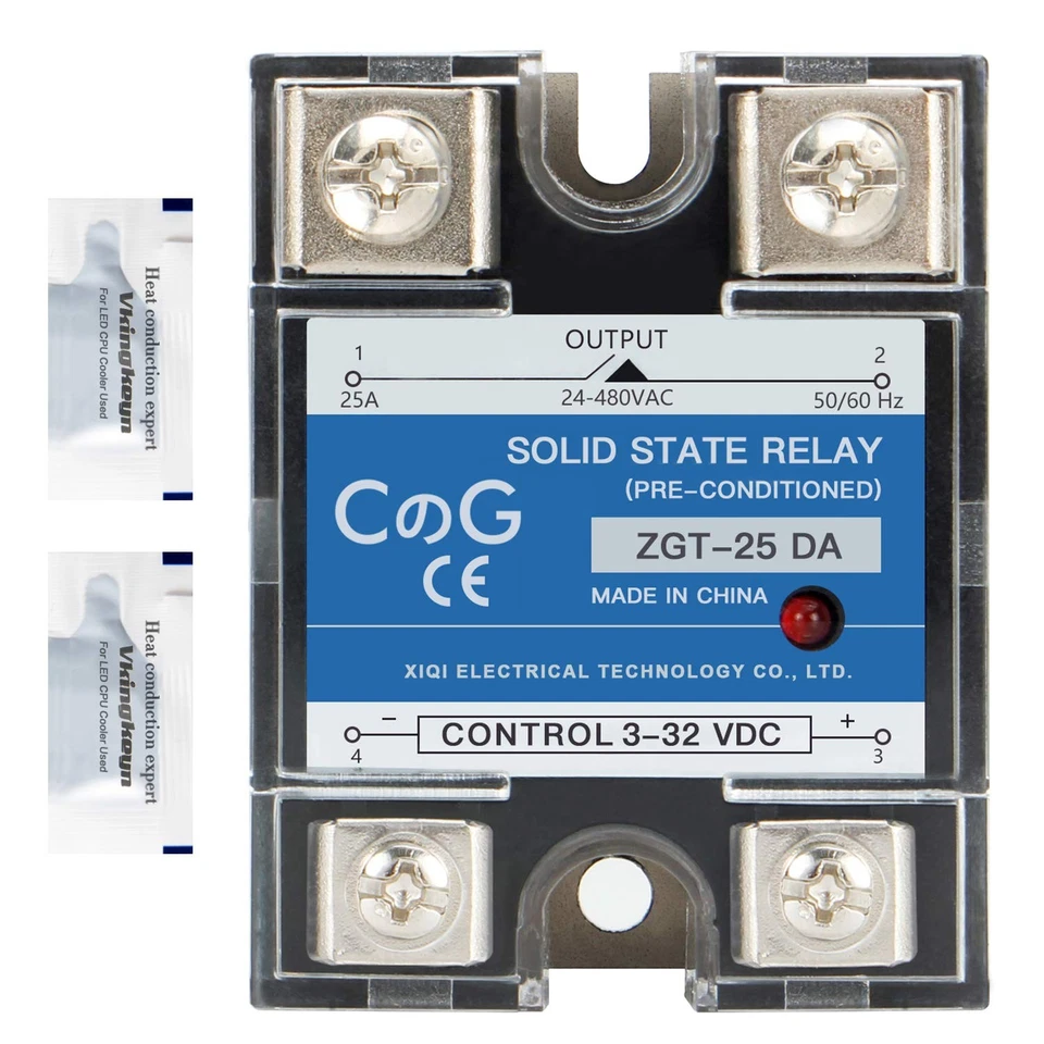 Solid State Relay SSR-25DA with Heat Sink DC to AC Input 3-32VDC to Output - Image 2 of 4