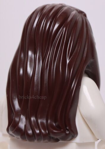 Lego dunkelbraune Minifigur Haare lang mit geflochtener Vorderseite - Bild 3 von 3