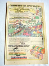 1979 Color Ad Fruit Stripe Gum Fruit Stripe Land With Train and Boat