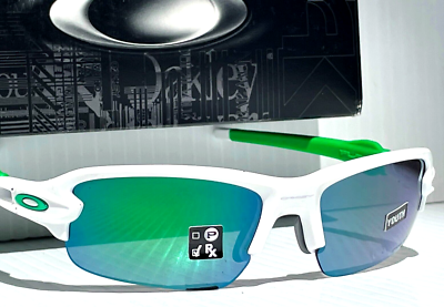 NEW Oakley FLAK XXS White PRIZM Jade Youth Lens Sunglass OJ9008-08