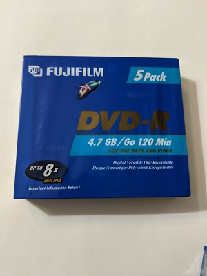Fujifilm (25302847) slim case 5 pack 8x DVD-r 4.7gb (074101752175)