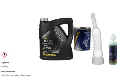 4L MANNOL Motoröl 7701 5W-30 API SN/SM/CF inkl. Additiv Auslaufschlauch