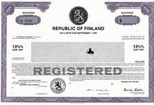 Republika Finlandii, 13 5/8% Nota należna 1 września 1987 r. (koc)