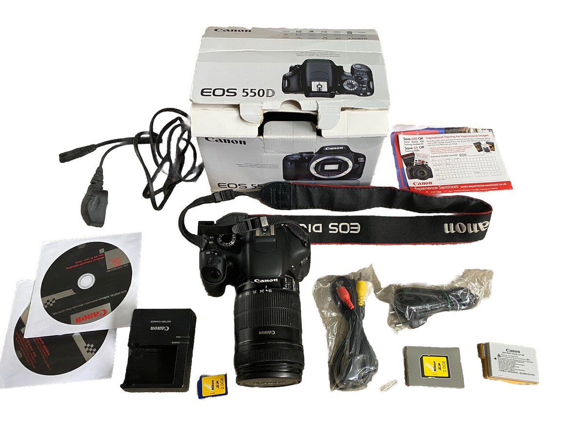 Canon EOS 550D with Upgraded Canon EF-S 18-135mm Lens Boxed