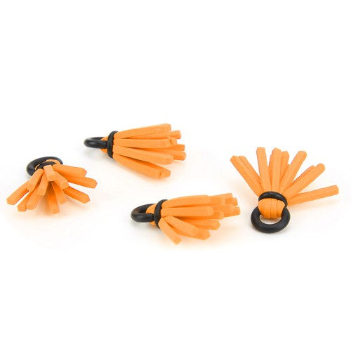 Alomejor Fly Fishing Yarn Strike Indicators - 4 Pack Orange Fishing Floats With Rubber O-Rings
