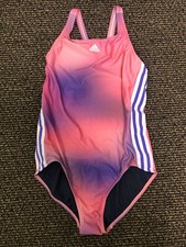 ADIDAS Melbourne UPF 50 3 Stripe One-Piece Women's Swimsuit SIZE:US 14