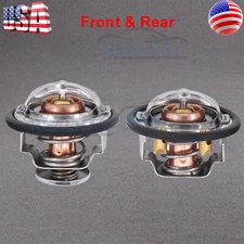 Front & Rear Thermostat for GM Pickup Duramax Chevy Chevrolet GMC 6.6L 2001-2017