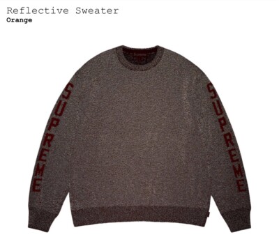 Supreme Reflective Sweater - Orange - M | eBay UK