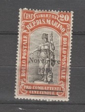 s37488 SAN MARINO MNH** 1918 c.20 + c.5 Vittoria 1v Sassone 63