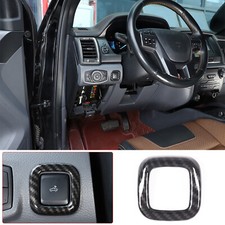 Interruptor de capó del motor de fibra de carbono ABS botón marco embellecedor para Ford Ranger 2015-21