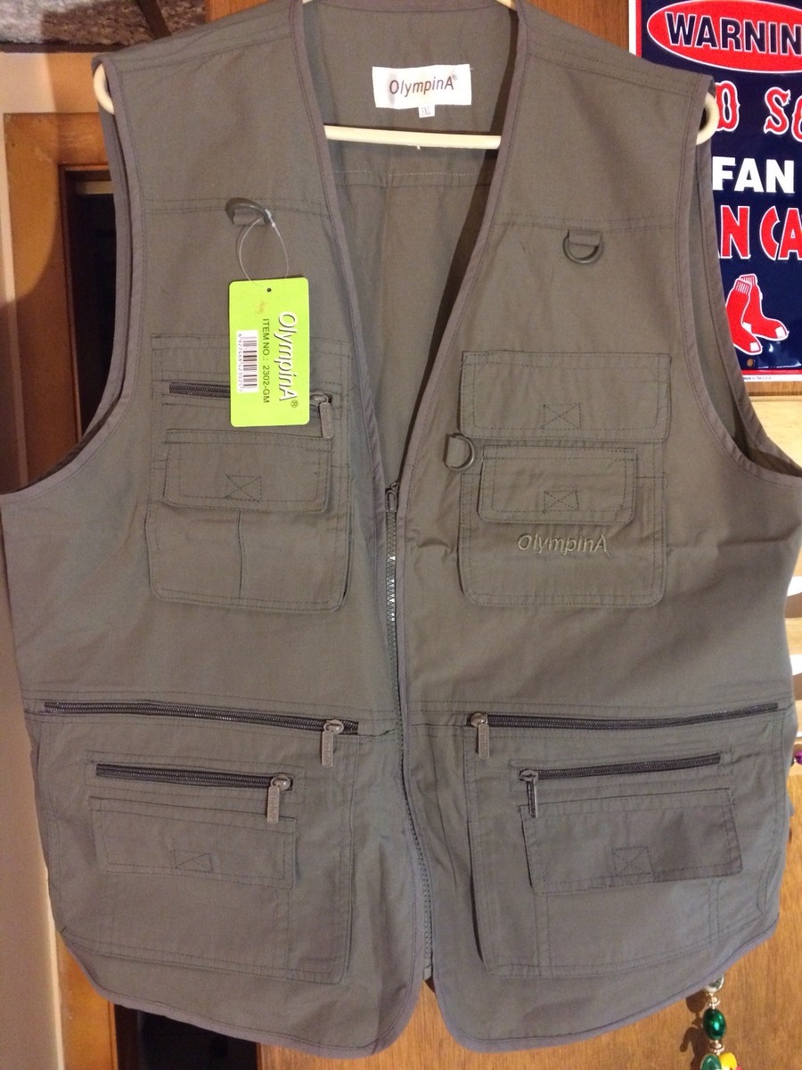 Gilet Multi-poches Oympina #2302GM 3XL - 14 Poches, Déperlant, Pour Chasse, Photo, Rando