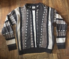 Vintage Protege Collection Multi Color 90s Style Textured Sweater Sz XL