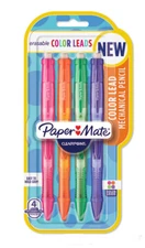 Papermate  Clearpoint Colored Lead 0.7mm 4 Pencils Purple Green Orange Pink