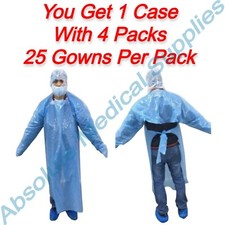  100-Gowns Medline Polyethylene Gowns Blue X-Large Disposable NONBL200