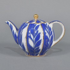 Lomonosov Teekanne Kanne teapot Winternacht Winter Night Gold kobaltblau