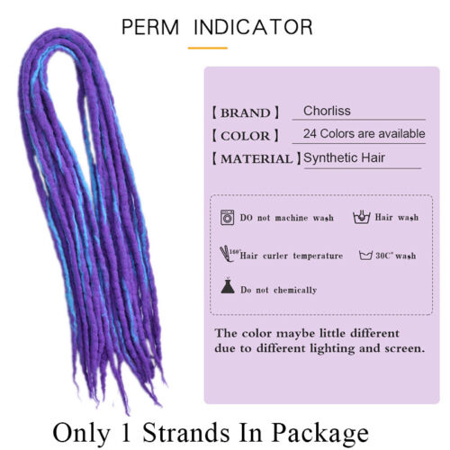 22" Mixedcolor Dreadlocks Extension De Cheveux Synthétique Crochet Tressage^a - Bild 11 von 30