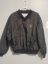 Vintage BIKE NFL RaidersJacket XL Windbreaker USA Pull Over Lined T1