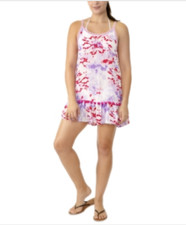 Miken Juniors Tiered Pom-Pom Swimsuit Cover-Up Size M