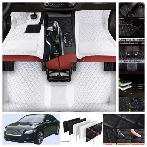 For Lincoln Continental 2017-2020 Car Floor Mats Leather Luxury Custom Carpets - Imagen 43 de 44