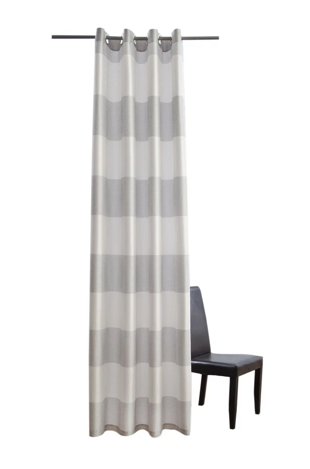 Ösenschal Homing Burbank Vorhang blickdicht 140x245 573523 Streifen silber