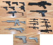Individual Action Figure Black / Silver Multi Sized Toy Gun Lot Of Choice READ 