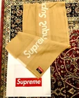 Foulard Supreme Camel Tan répéteur laine tissée fabriqué en Italie neuf