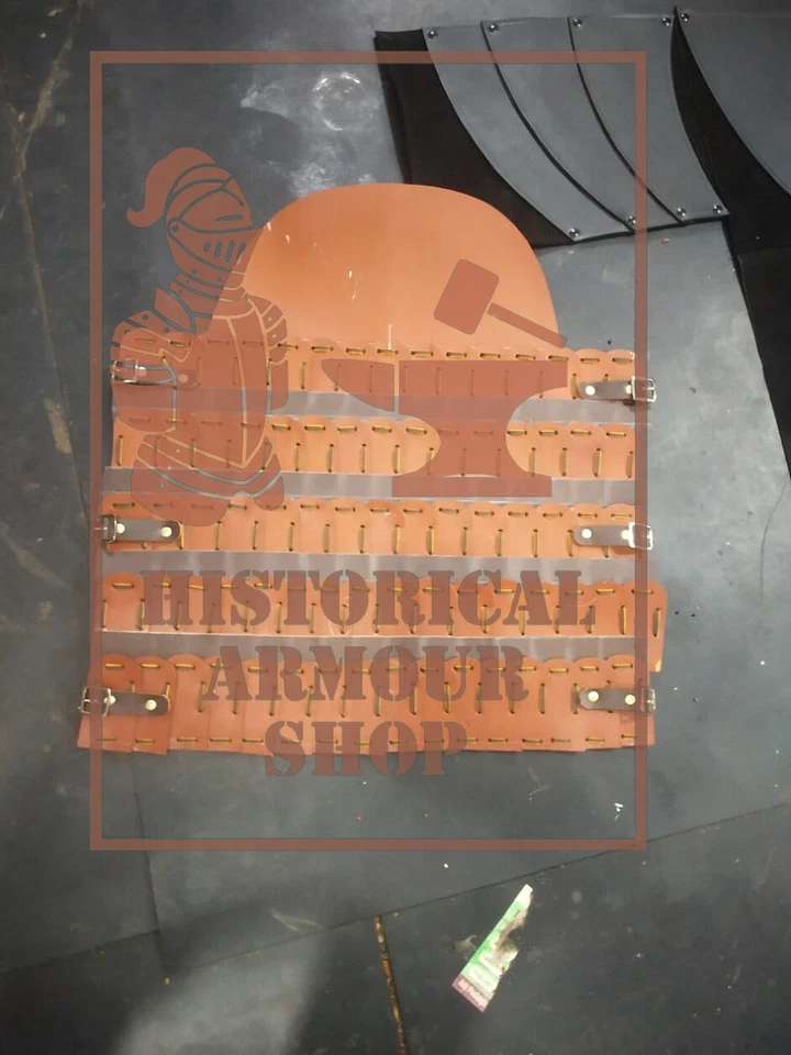 Halloween Vikingo Cuero Armadura Celta Laminar Medieval Otomano Armadura Disfraz Foto 3 de 4