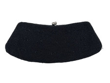 Vtg Evening Purse Seed Beaded Bag Clutch Kiss Lock Wristlet Silver Tone Chain