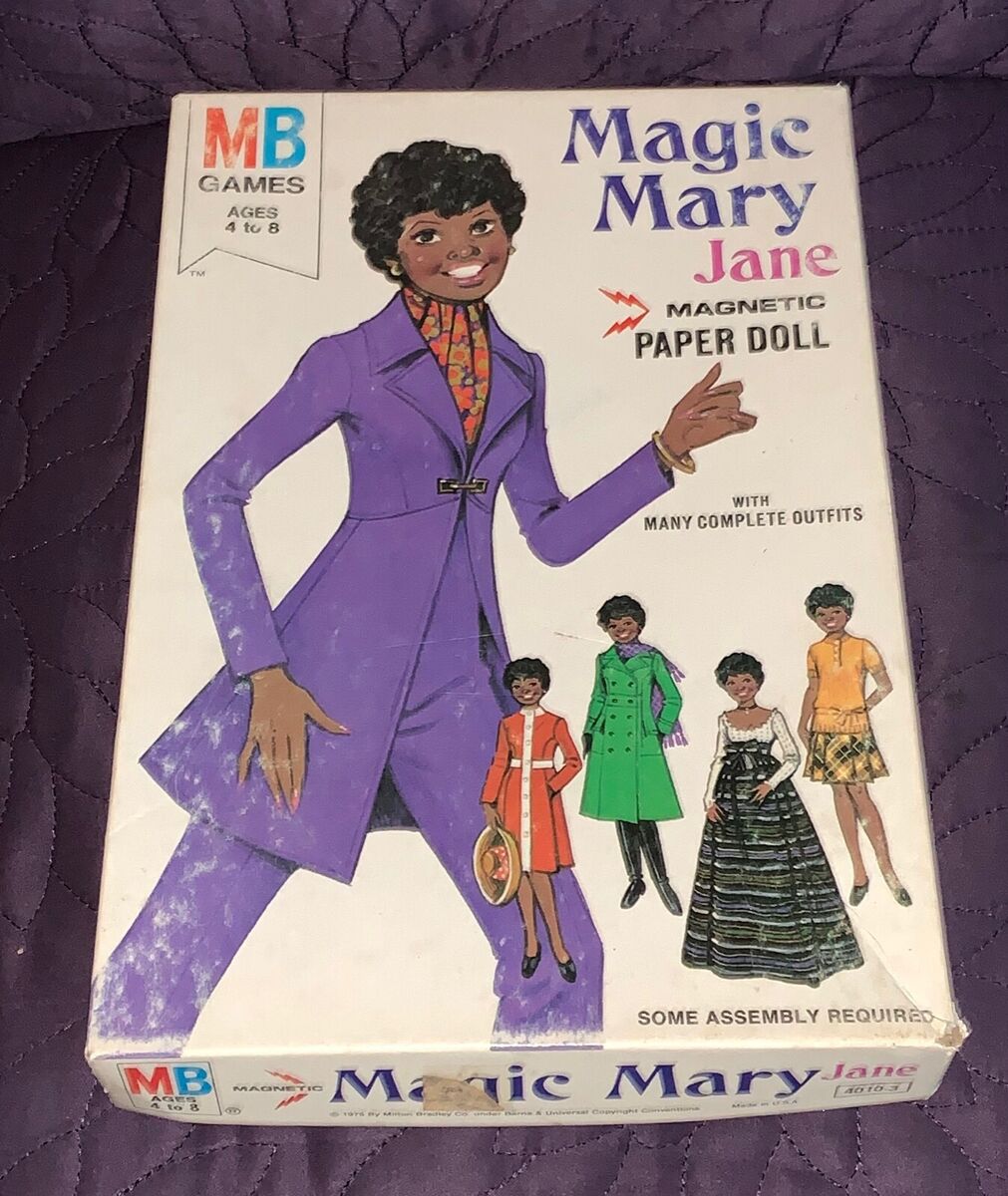 MAGIC MARY JANE MAGNETIC PAPER DOLLS BLACK AA 1975 15 OUTFITS AND