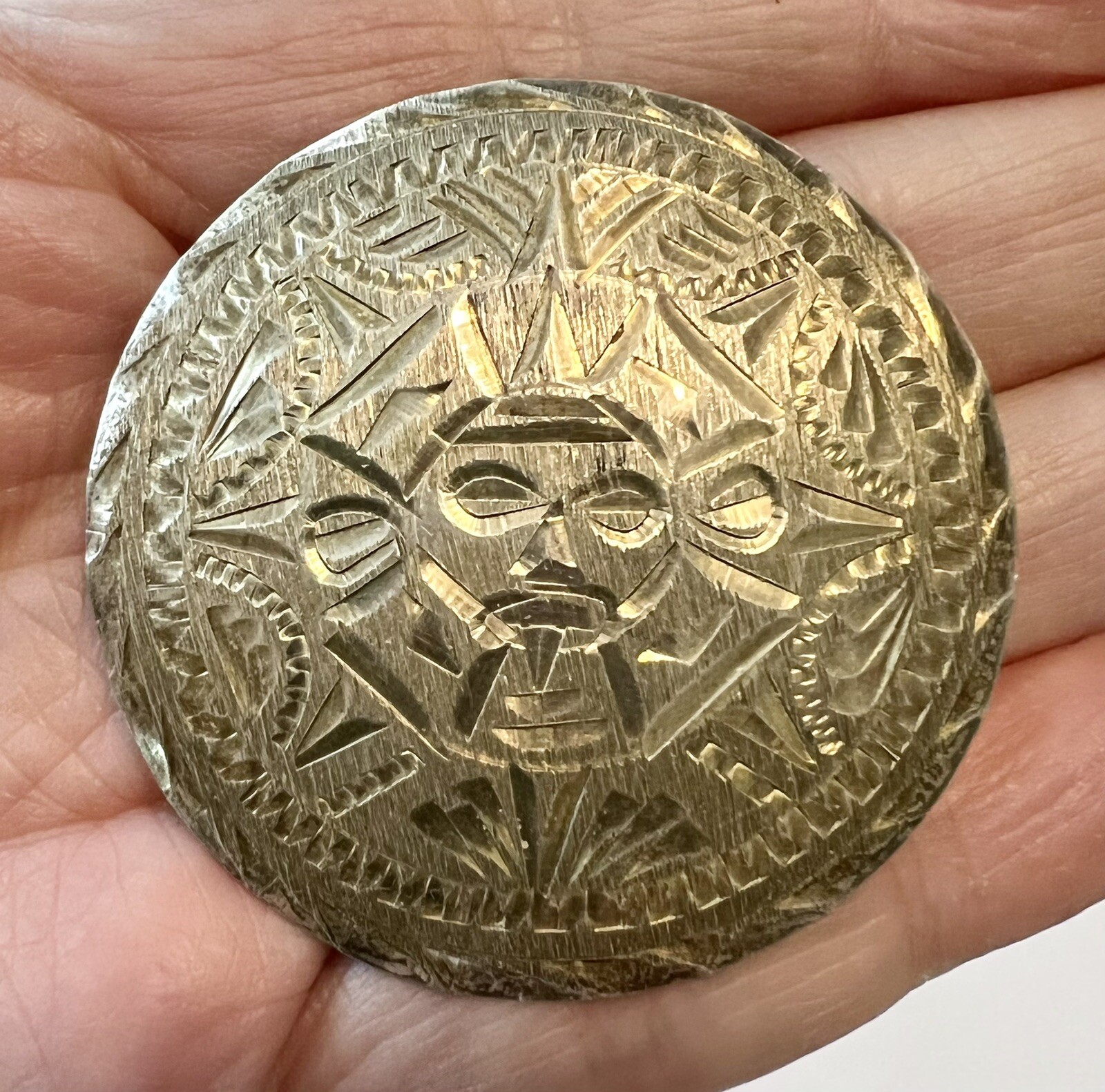 Vintage MEXICO Eagle Mark 28 Sterling Silver AZTEC Me… Gem